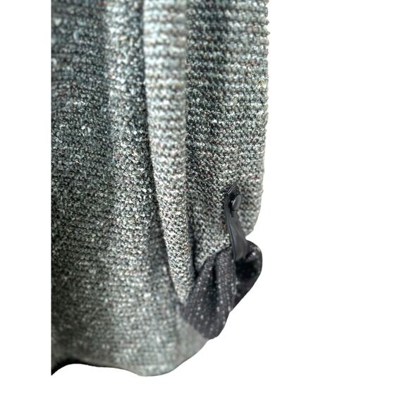 NY Collection Open Front Cardigan Jacket Petite Large PL Roll Tab Sleeve Grey - Picture 2 of 8